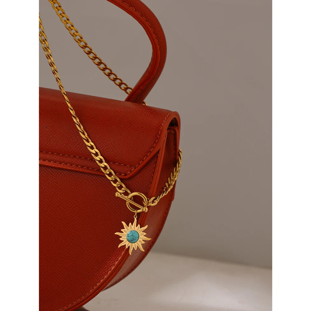 Sun Flower Pendant Necklace - Cardi Bella