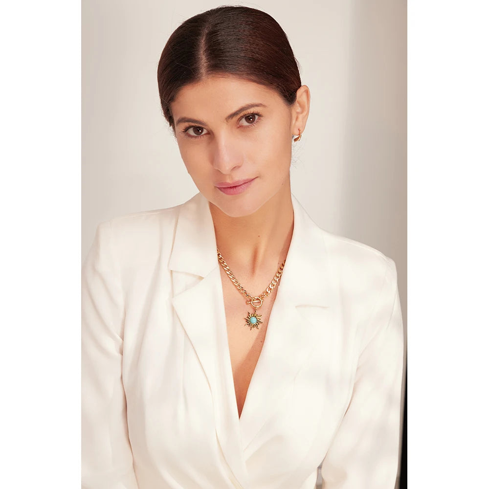 Sun Flower Pendant Necklace - Cardi Bella