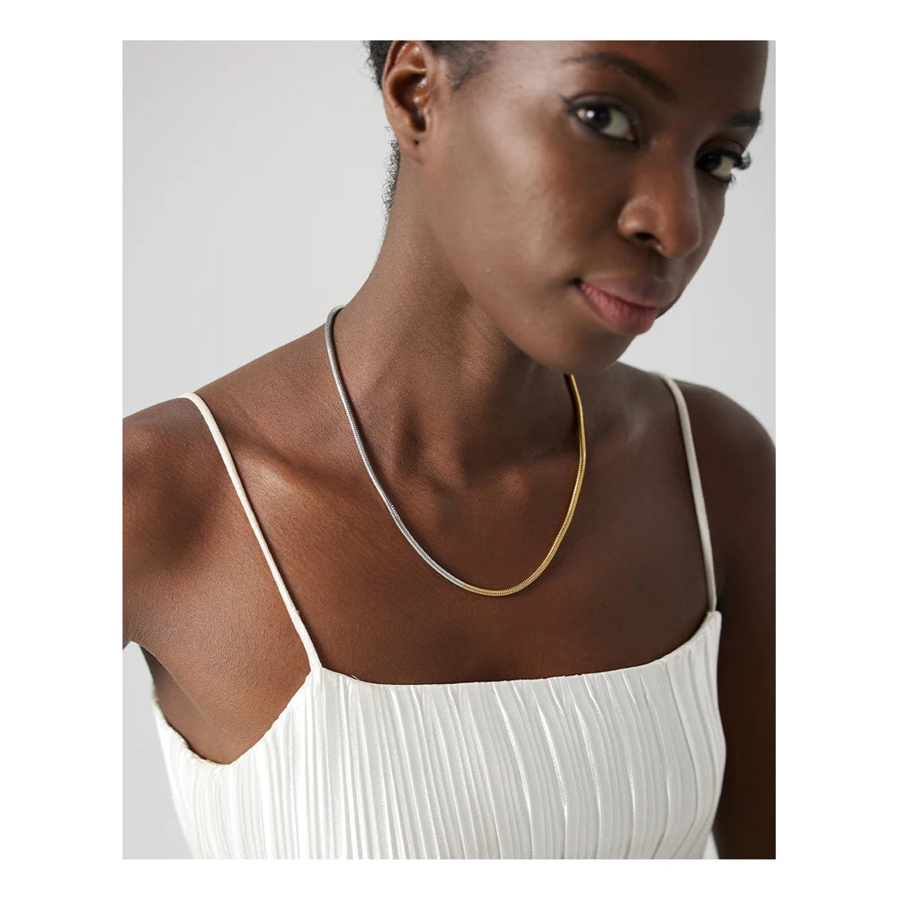 Two Tone Minimalist Chain - Cardi Bella