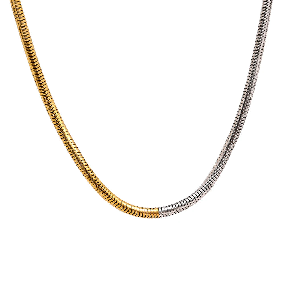 Two Tone Minimalist Chain - Cardi Bella