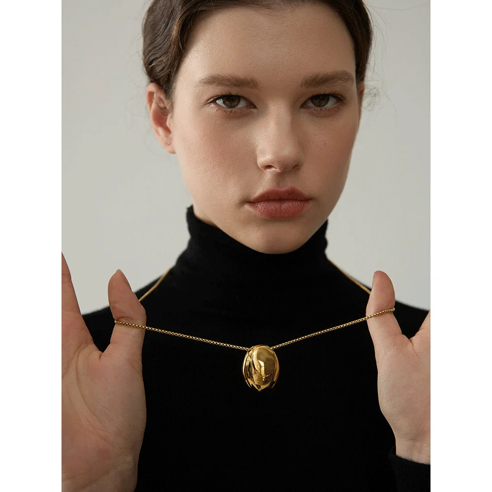 Golden Orb Pendant Necklace - Cardi Bella