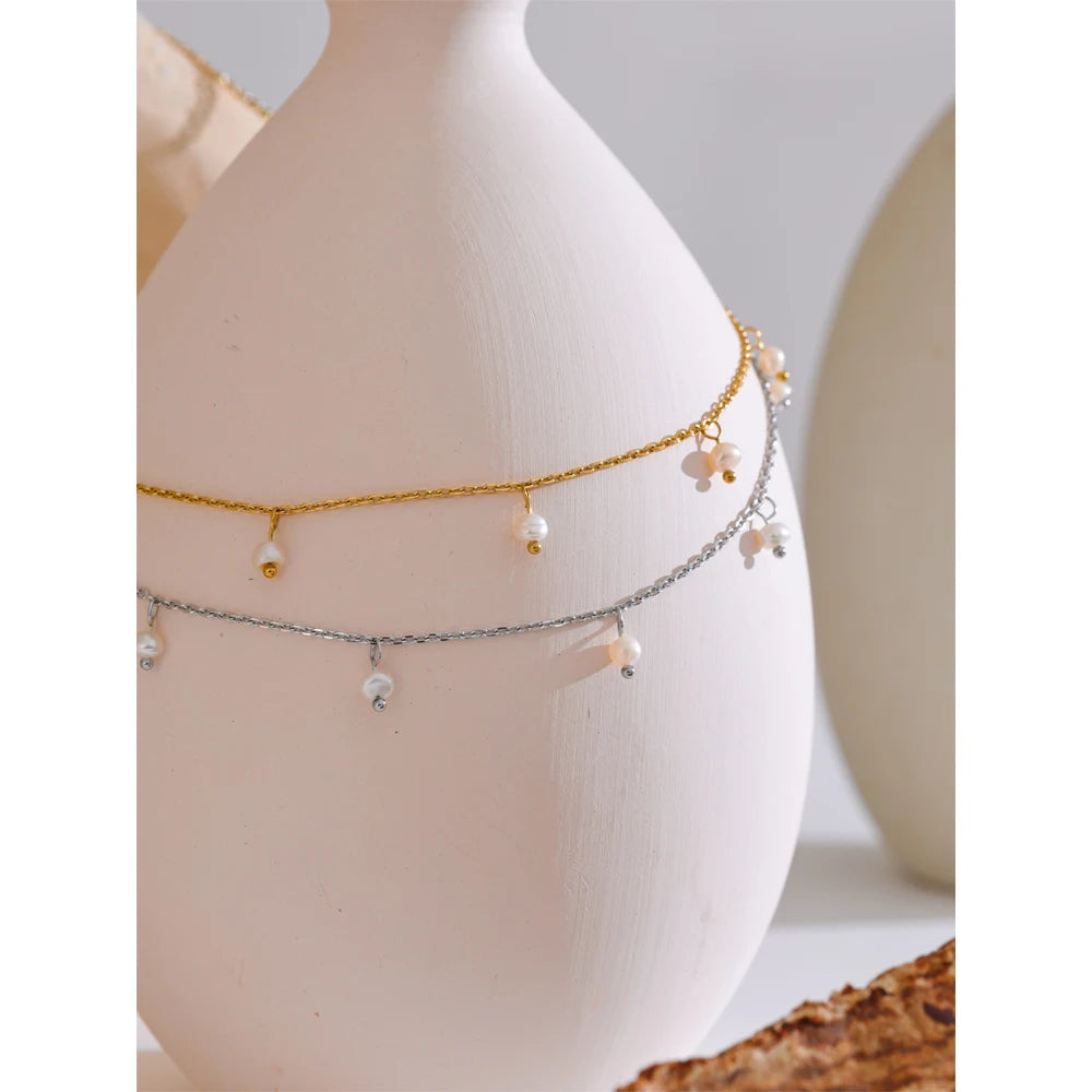 Pearly Drops Necklace - Cardi Bella