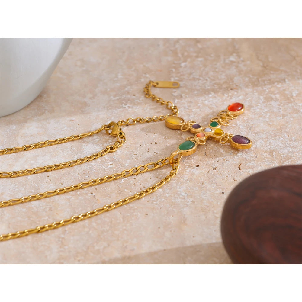 Divine Spectrum Cross Necklace - Cardi Bella