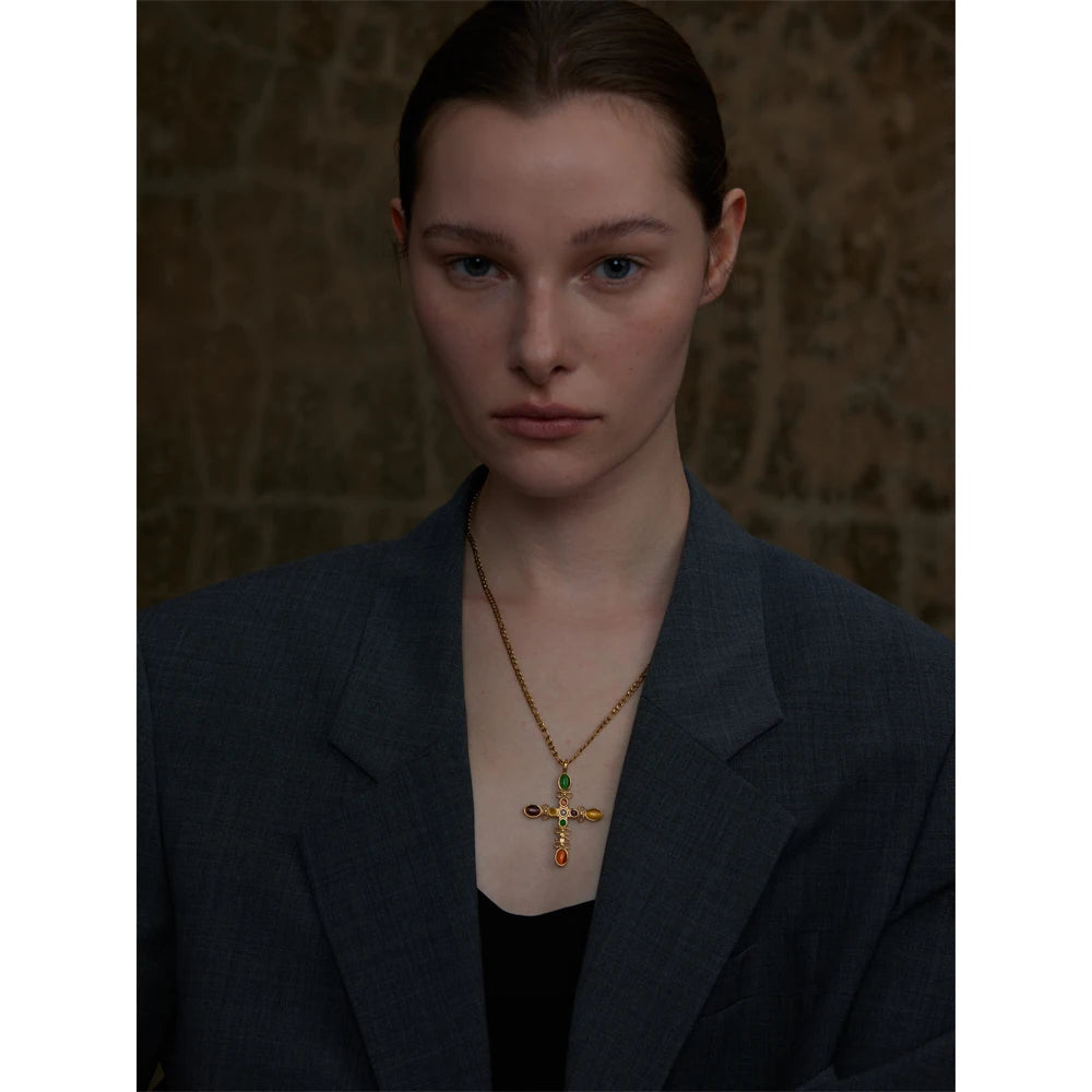 Divine Spectrum Cross Necklace - Cardi Bella