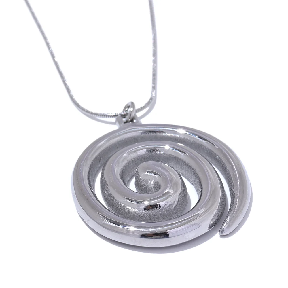 Eclipse Spiral Pendant Necklace - Cardi Bella