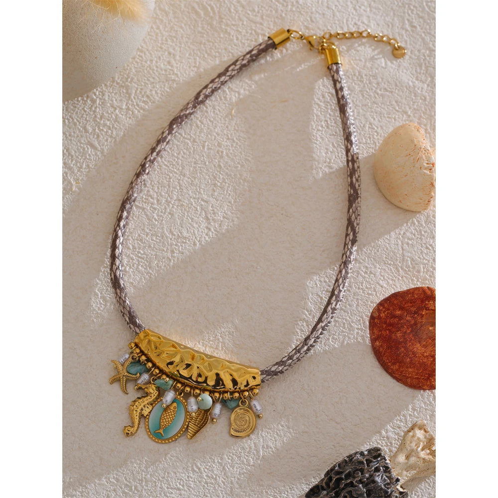 Dreamy Tide Charms Necklace - Cardi Bella