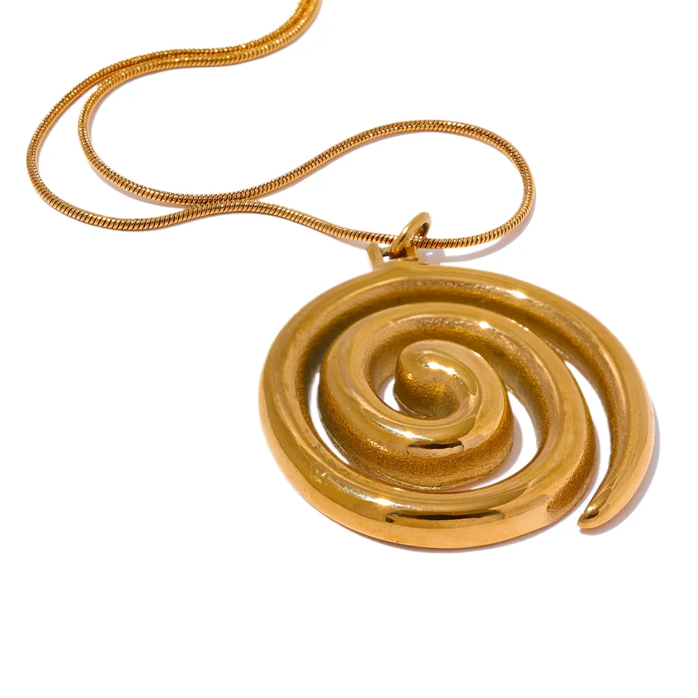Eclipse Spiral Pendant Necklace - Cardi Bella