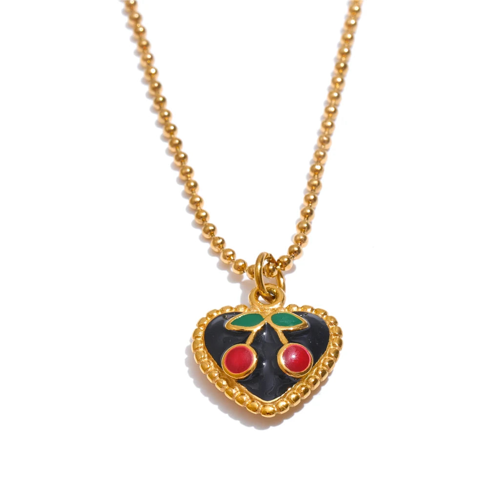 Sweetheart Cherry Necklace - Cardi Bella