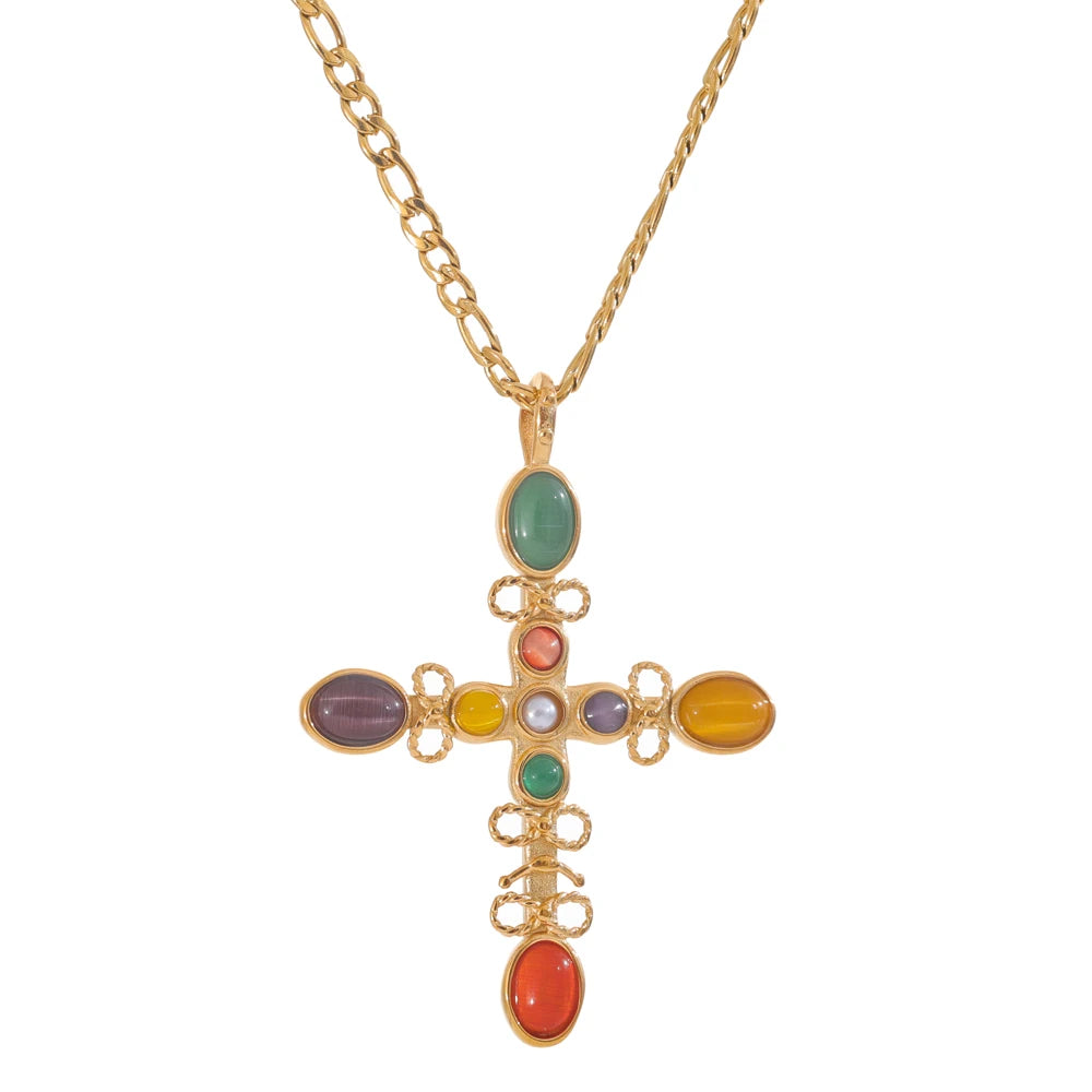 Divine Spectrum Cross Necklace - Cardi Bella