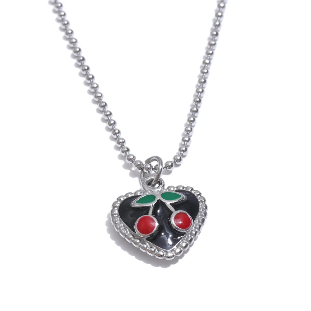 Sweetheart Cherry Necklace - Cardi Bella