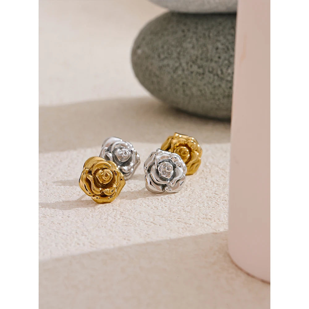 Rosa Corazon Earrings - Cardi Bella