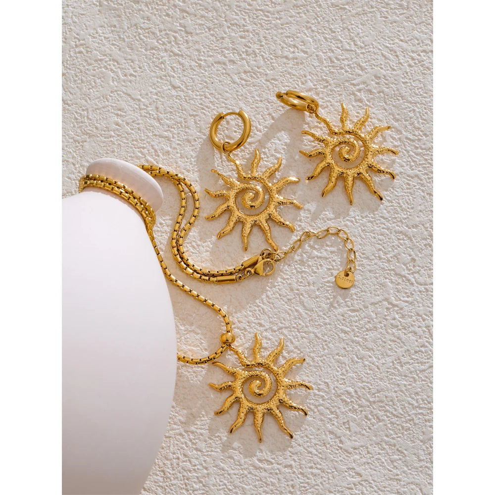 Flare Del Sol Necklace & Earrings Set - Cardi Bella