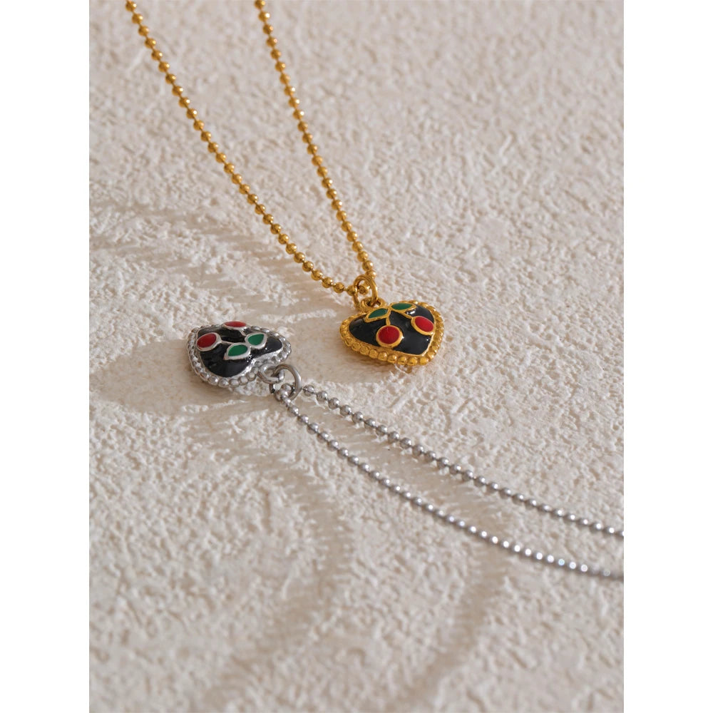 Sweetheart Cherry Necklace - Cardi Bella