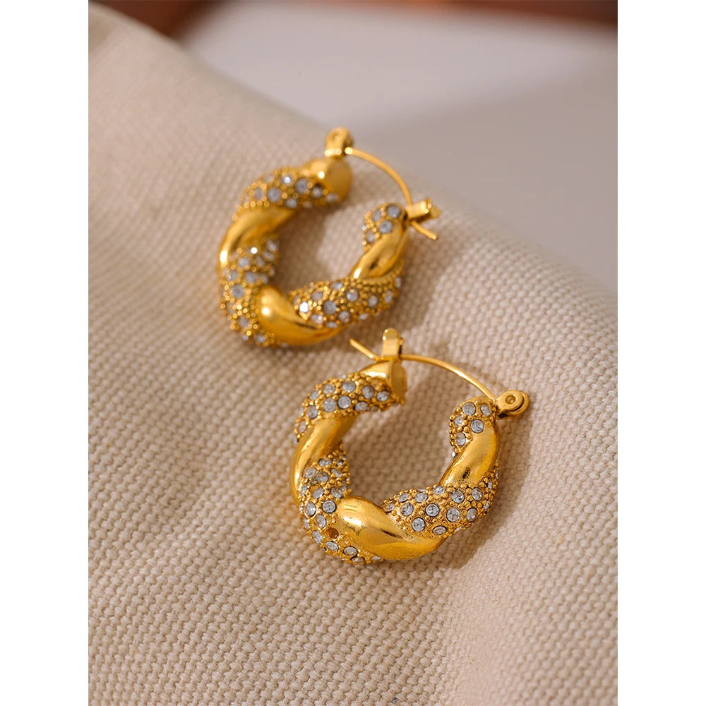 Orelia Twisted Hoops - Cardi Bella