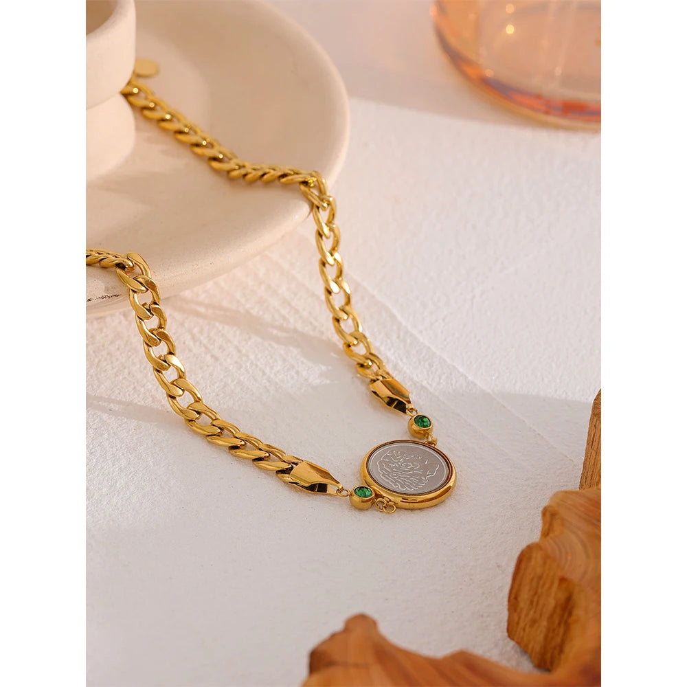 Vintage Coin Pendant Chain - Cardi Bella