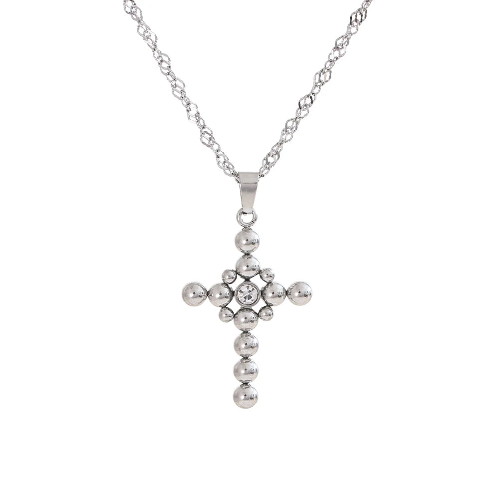 Golden Devotion Cross Necklace - Cardi Bella