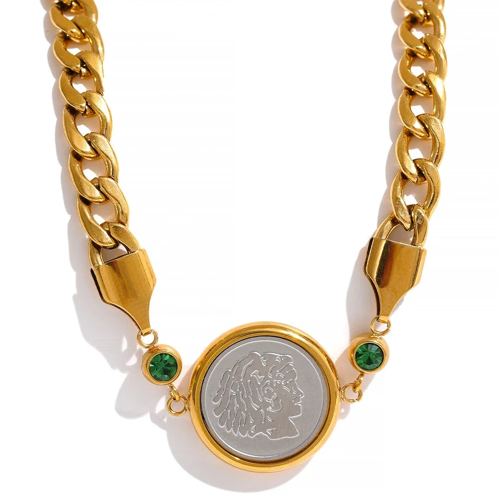 Vintage Coin Pendant Chain - Cardi Bella