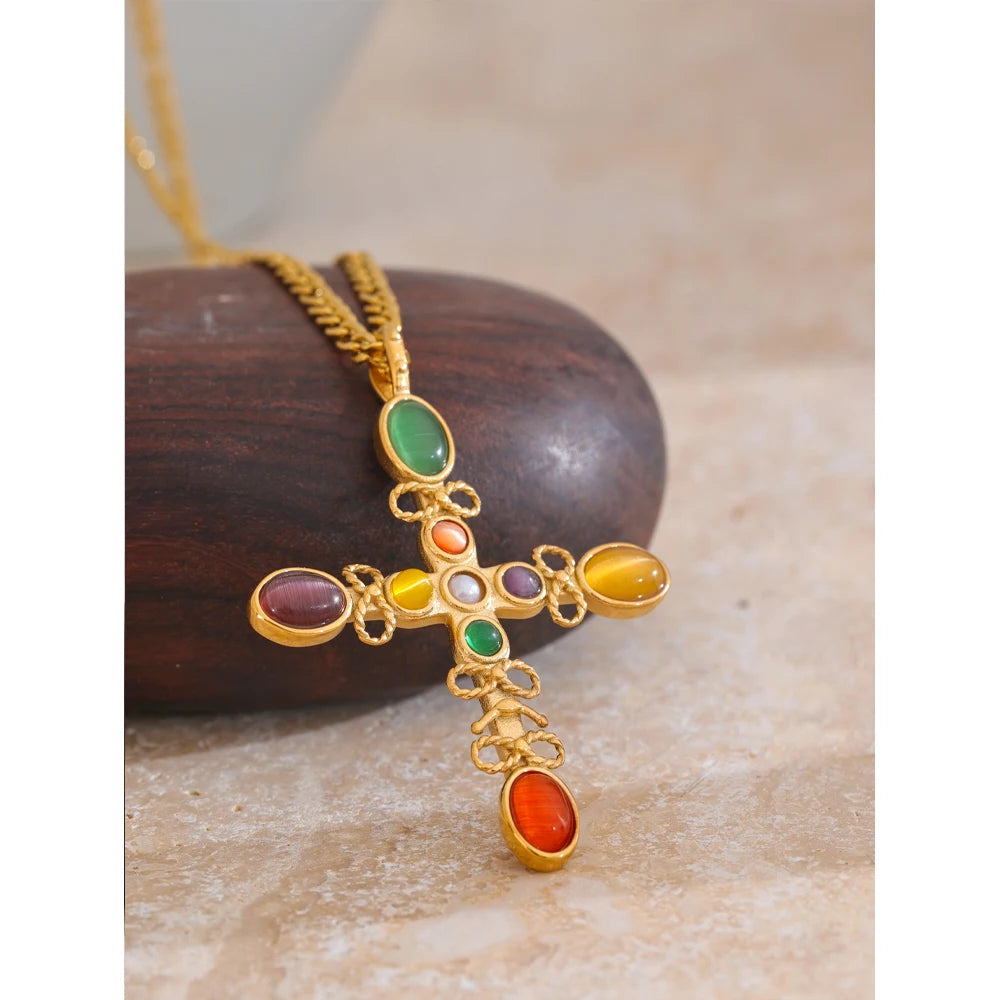 Divine Spectrum Cross Necklace - Cardi Bella