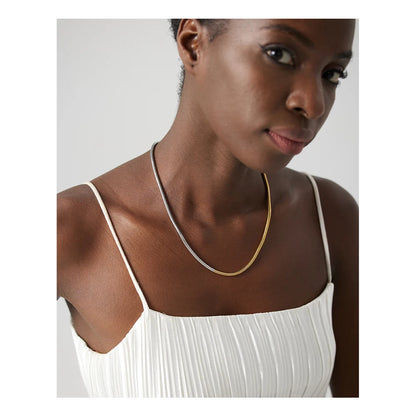 Two Tone Minimalist Chain - Cardi Bella