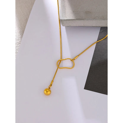 Golden Link Lariat Necklace - Cardi Bella
