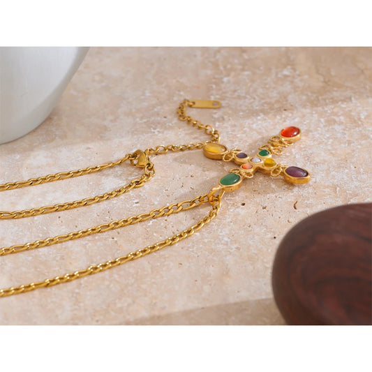 Divine Spectrum Cross Necklace - Cardi Bella