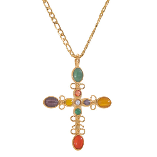Divine Spectrum Cross Necklace - Cardi Bella