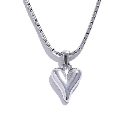 Golden Puff Heart Necklace - Cardi Bella