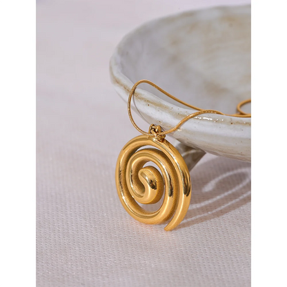 Eclipse Spiral Pendant Necklace - Cardi Bella