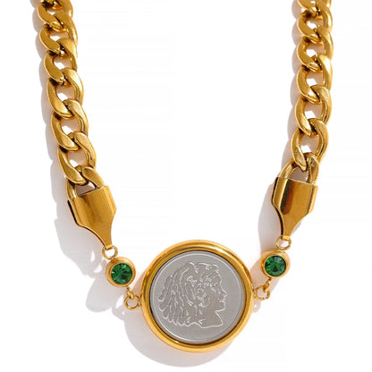 Vintage Coin Pendant Chain - Cardi Bella